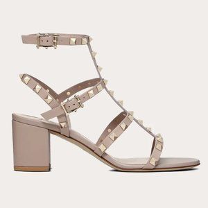 VALENTINO Rockstud block-heel leather sandal